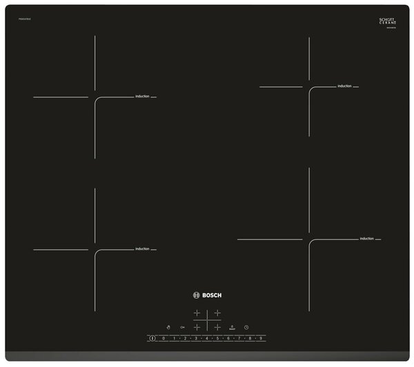 Индукционная варочная панель Bosch PIE631HB1E 4 конфорки, черный