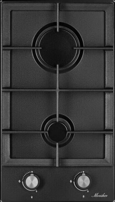 

Газовая варочная панель Monsher MSG 36 Noir, 2 конфорки, черный (MSG 36 Noir), Черная, MSG 36 Noir