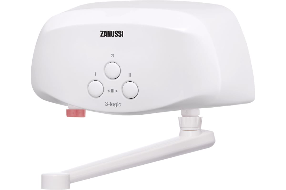

Водонагреватель Zanussi 3-logic T, электрический, проточный, 2л/мин, 3.5 кВт (НС-1064834), Белый, 3-logic T