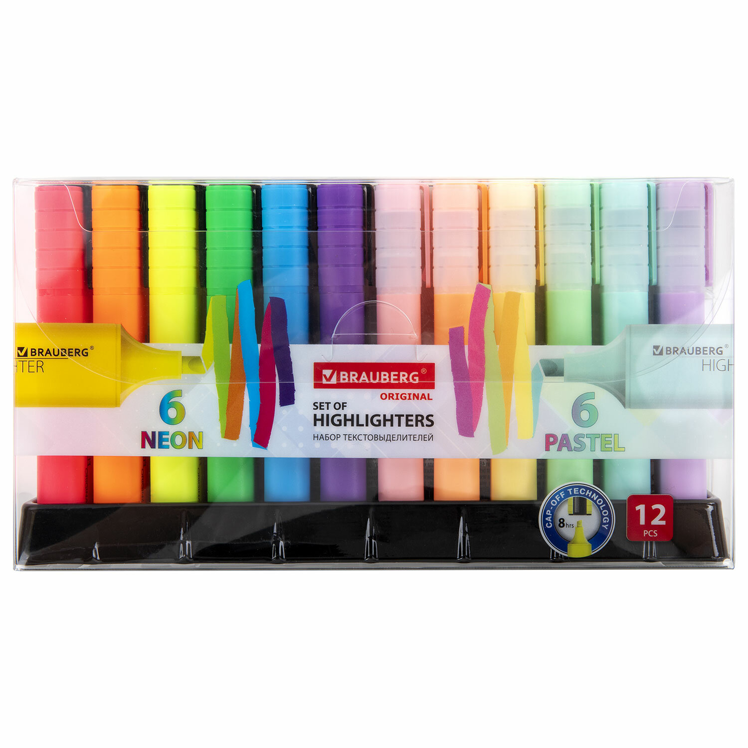 

Набор текстовыделителей BRAUBERG ORIGINAL NEON 1-5мм ассорти 12 152217, ORIGINAL NEON