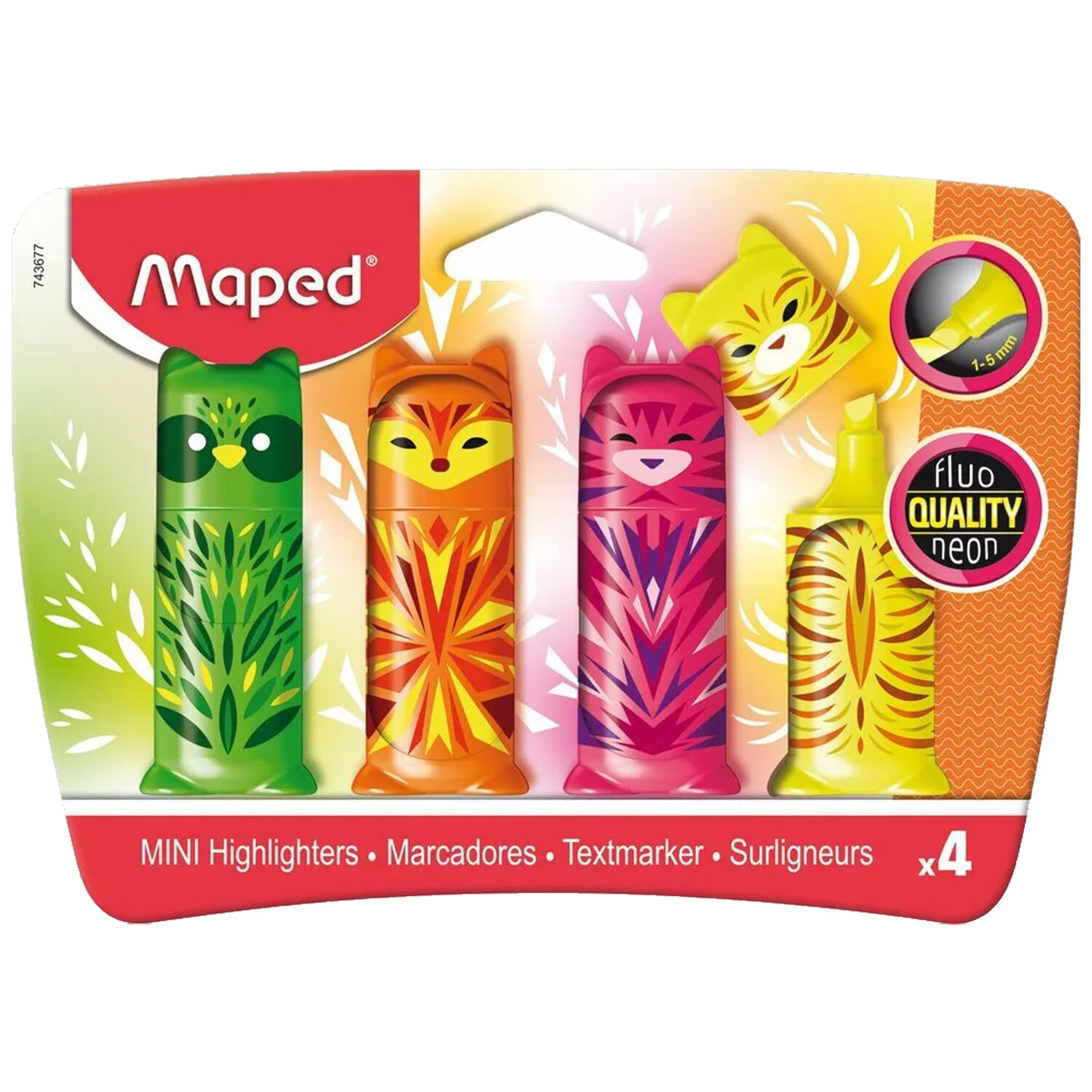 

Набор текстовыделителей Maped Mini Friends 1-5мм ассорти 4 743677, Mini Friends