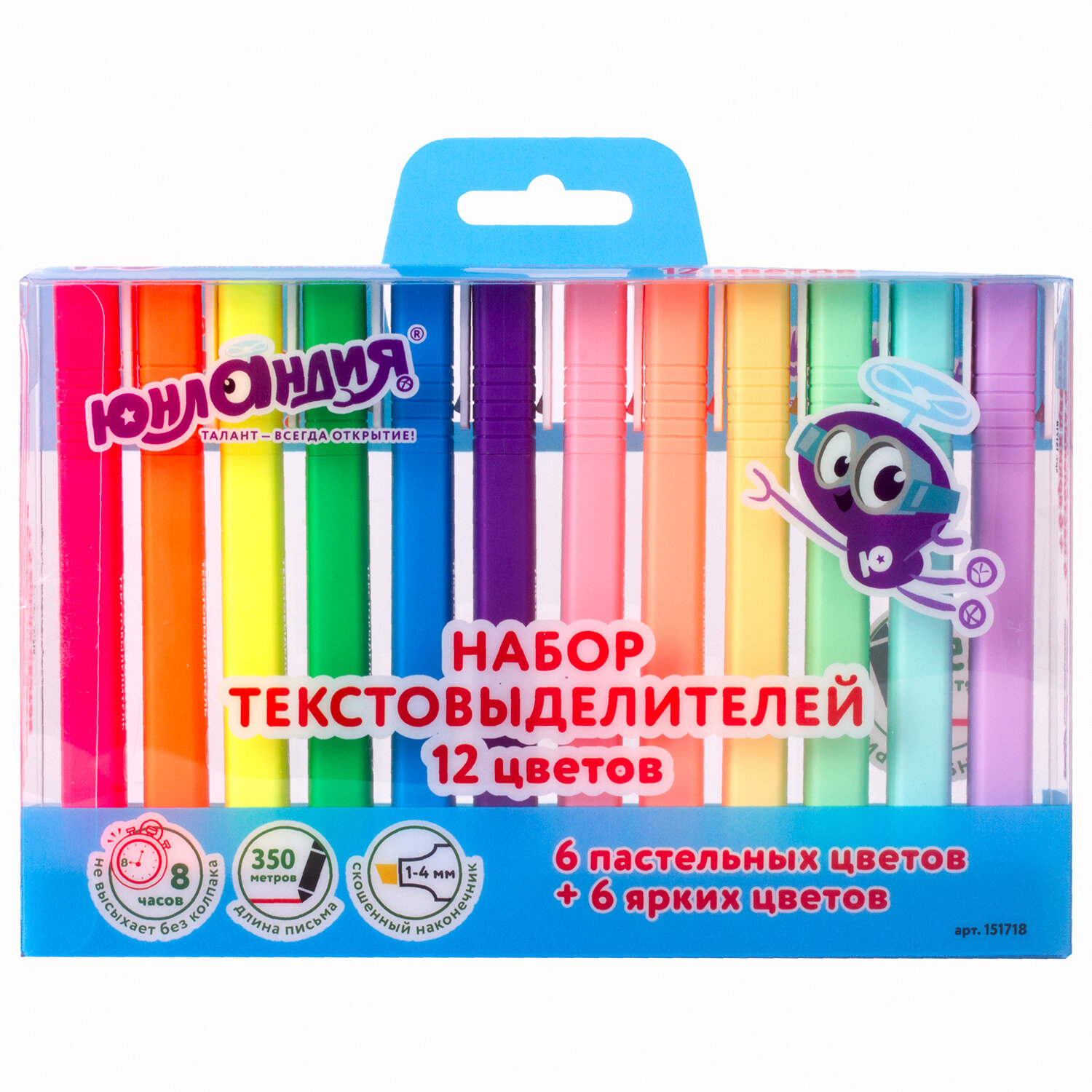 

Набор текстовыделителей ЮНЛАНДИЯ COLORSTAR 1-4 мм ассорти 12 151718, COLORSTAR