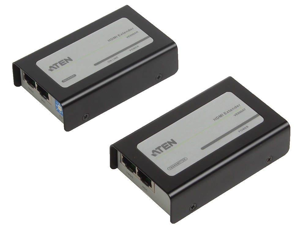 Удлинитель HDMI Aten VE800A-AT-G 60 метр., 2xUTP Cat5e, HDMI+2xRJ45, F, без шнуров, 2xБ.П. 220> 5V, (по витой паре;до 1920x1200 60Hz;HDTV 480p/720p/10 [VE800A-A]