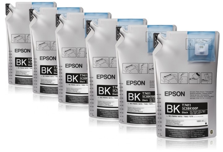 

Чернила Epson T773140, 6шт. x 1л, черный, оригинальные, для Epson SC-B6000 / B7000, T773140
