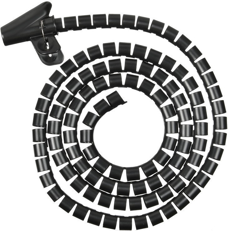 Органайзер кабельный BURO Spiral Hose, спиральный, пластик черный (BHP CG202B)