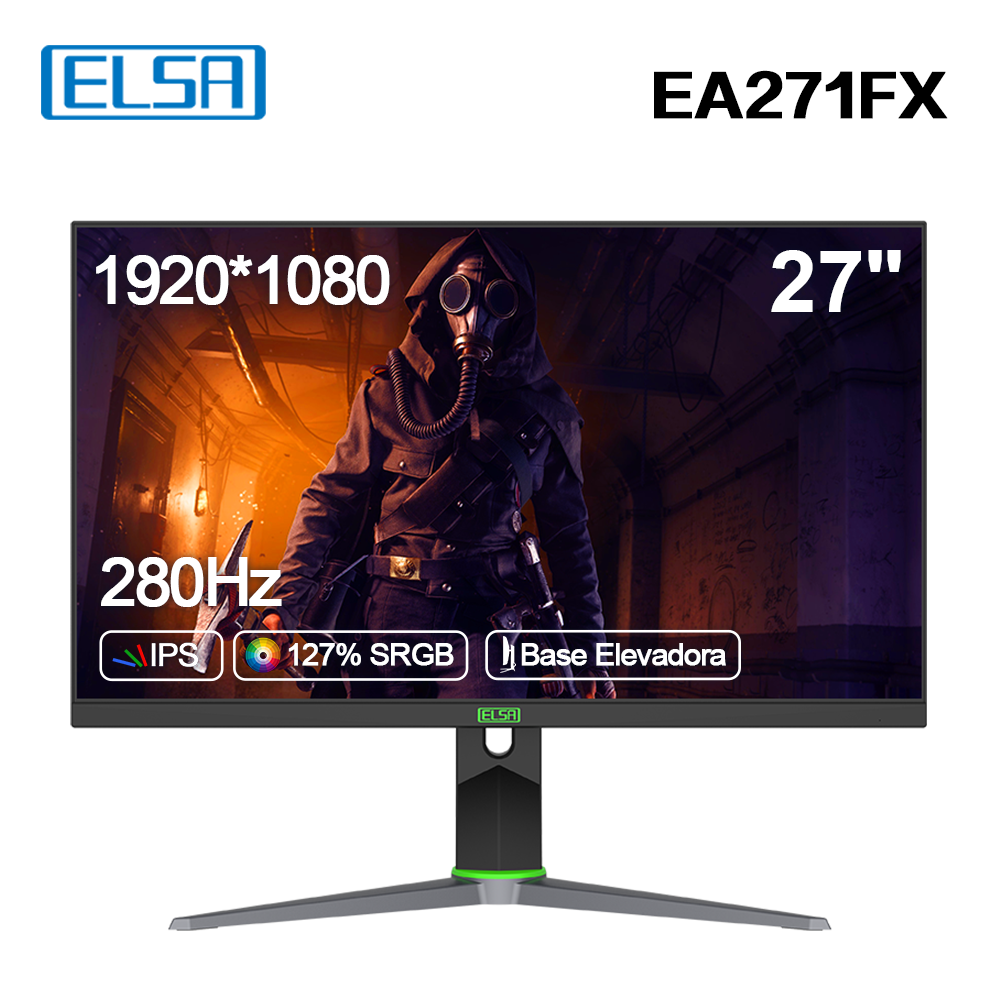 

Монитор 27" ELSA EA271FX IPS, 1920x1080 (16:9), 300кд/м2, 280 Гц, 1 мс, 178°/178°, HDMI, DisplayPort, черный (EA271FX), EA271FX