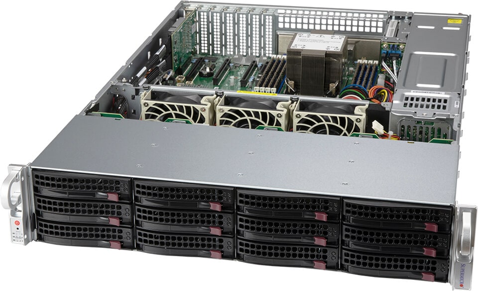 Серверная платформа SuperMicro 520P-ACTR12H, 1xSocket4189, 8xDDR4, 12x3.5 HDD HS, Redundant 2x800 Вт 2U (SSG-520P-ACTR12H)