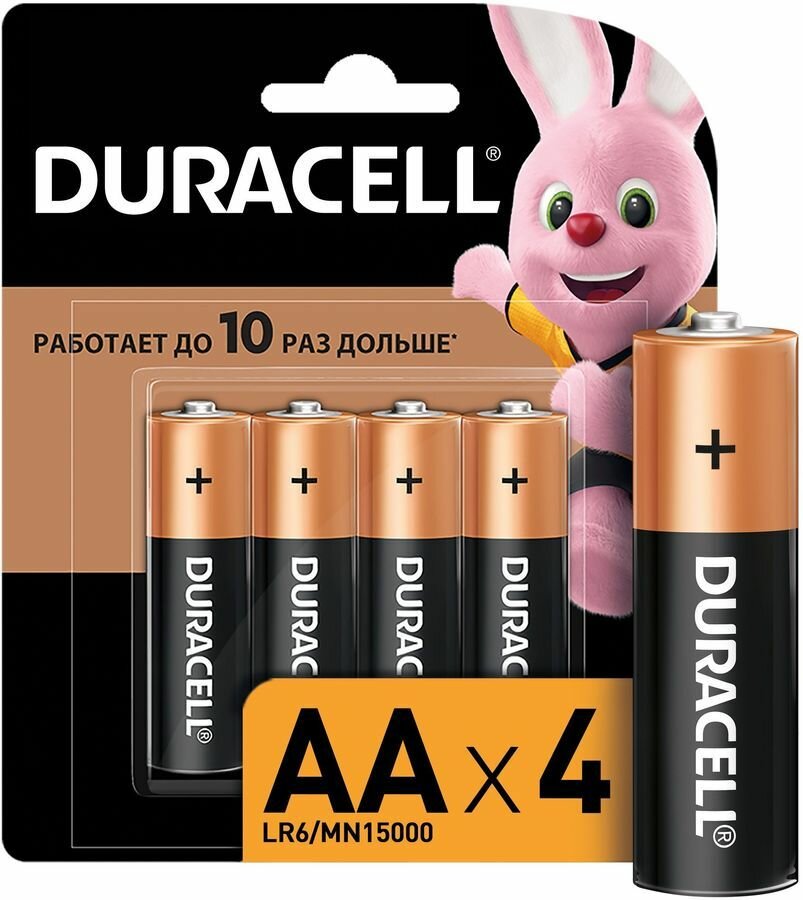 

Батарея Duracell Optimum, AA (LR6), 1.5V, 4 шт. (DR LR6/4BL OP)