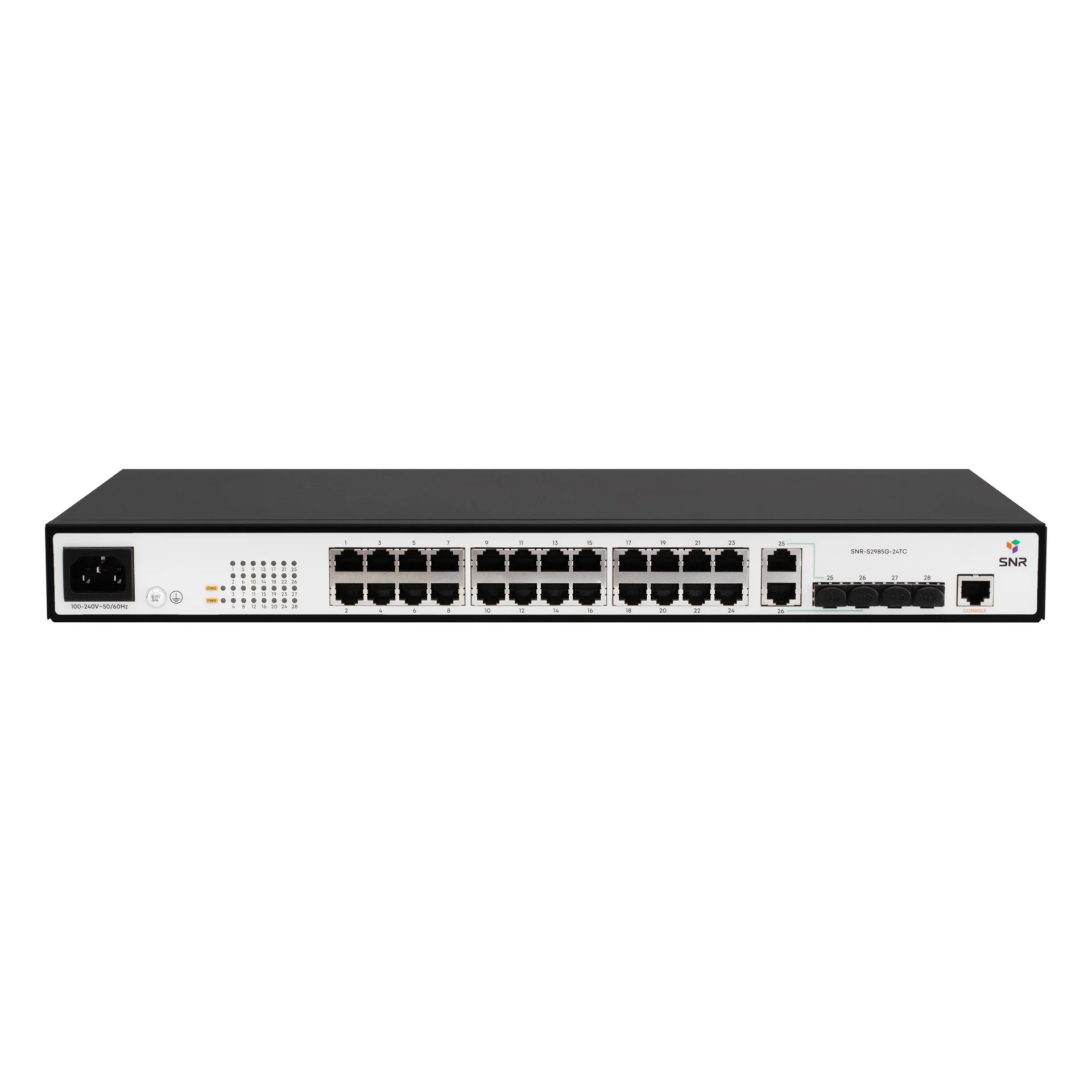 Коммутатор SNR S2985G-24TC-DC, управляемый, кол-во портов: 24x1 Гбит/с combo RJ-45/SFP 2x1, кол-во SFP/uplink: SFP 2x1 Гбит/с, установка в стойку (SNR-S2985G-24TC-DC)