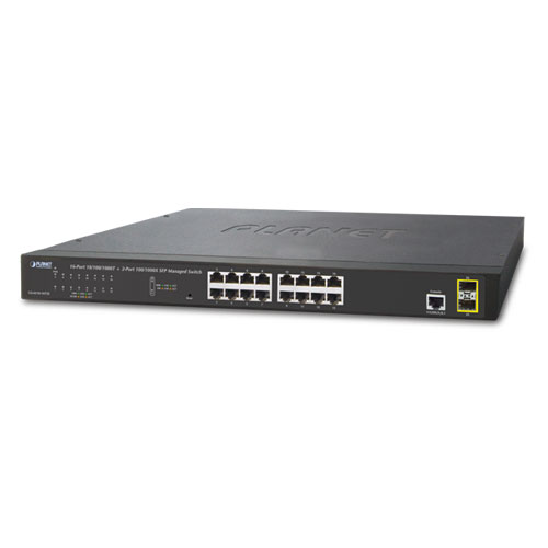 

Коммутатор Planet GS-4210-16T2S, управляемый, кол-во портов: 16x1 Гбит/с, кол-во SFP/uplink: SFP 2x1 Гбит/с, установка в стойку (GS-4210-16T2S), GS-4210-16T2S