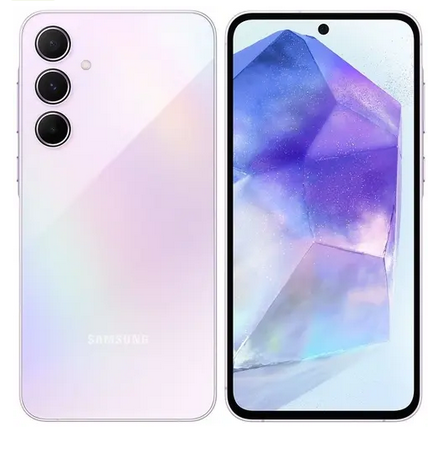 

Смартфон Samsung Galaxy A55 5G, 6.5" 2340x1080 AMOLED, Samsung Exynos 1480, 8Gb RAM, 128Gb, 3G/4G/5G, NFC, Wi-Fi, BT, 3xCam, 2-Sim, 5000 мА⋅ч, USB Type-C, Android 14, фиолетовый (SM-A556ELVASKZ), Galaxy A55 5G