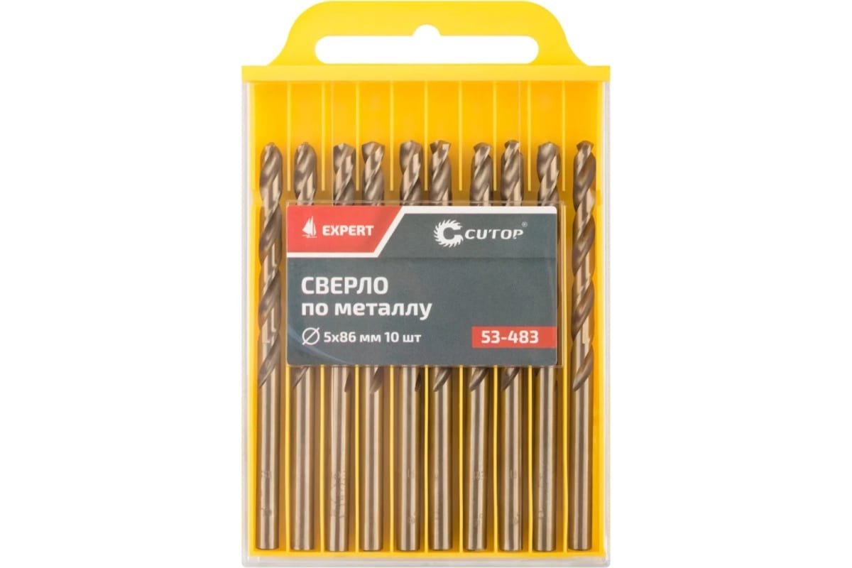 

Сверло ⌀5 мм x 8.6 см/5.2 см, HSS, по металлу, CUTOP EXPERT, 10 шт. (53-483)