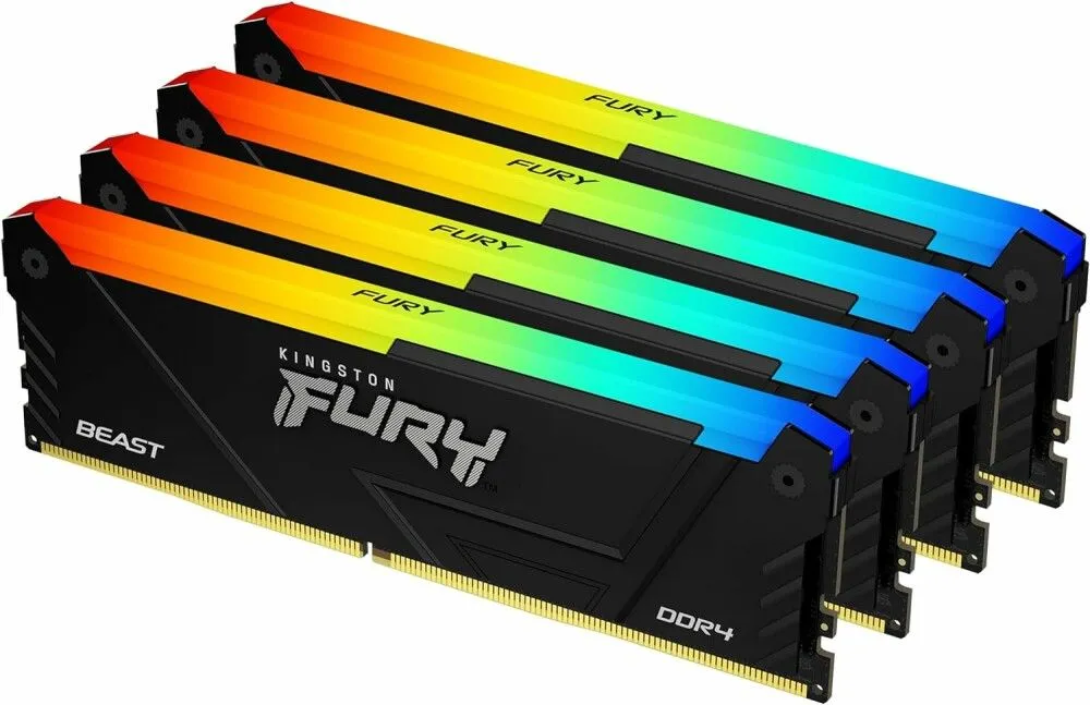 

Комплект памяти DDR4 DIMM 64Gb (4x16Gb), 2666MHz, CL16, 1.2V, Kingston, FURY Beast RGB (KF426C16BB12AK4/64) Retail, KF426C16BB12AK4/64