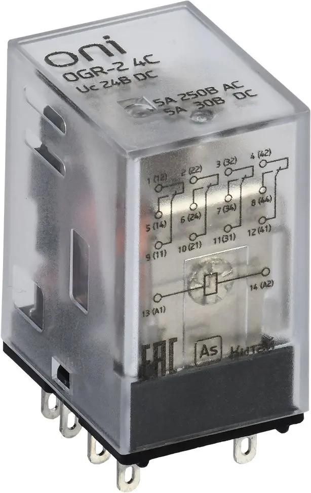 

Реле промежуточное IEK OGR-2, 5А, 24В (OGR-2-4C-DC24V), OGR-2