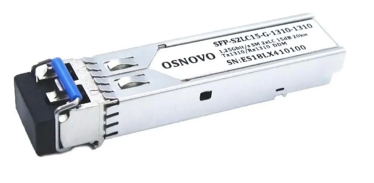 Модуль SFP Osnovo SFP-S2LC15-G-1310-1310-I, 20 км, LC, Tx:1310 нм, Rx:1310 нм, 1.25 Гбит/с, SM, двойной (SFP-S2LC15-G-1310-1310-I) - фото 1