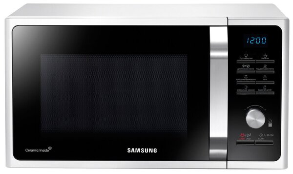 Микроволновая печь Samsung MS23F301TQW / BW 23 л, 800 Вт, белый (MS23F301TQW / BW)