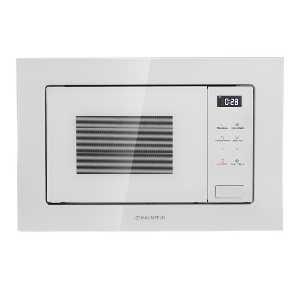 

Микроволновая печь встраиваемая Maunfeld MBMO820SGW10 20 л, 800 Вт, гриль, белый (MBMO820SGW10), MBMO820SGW10