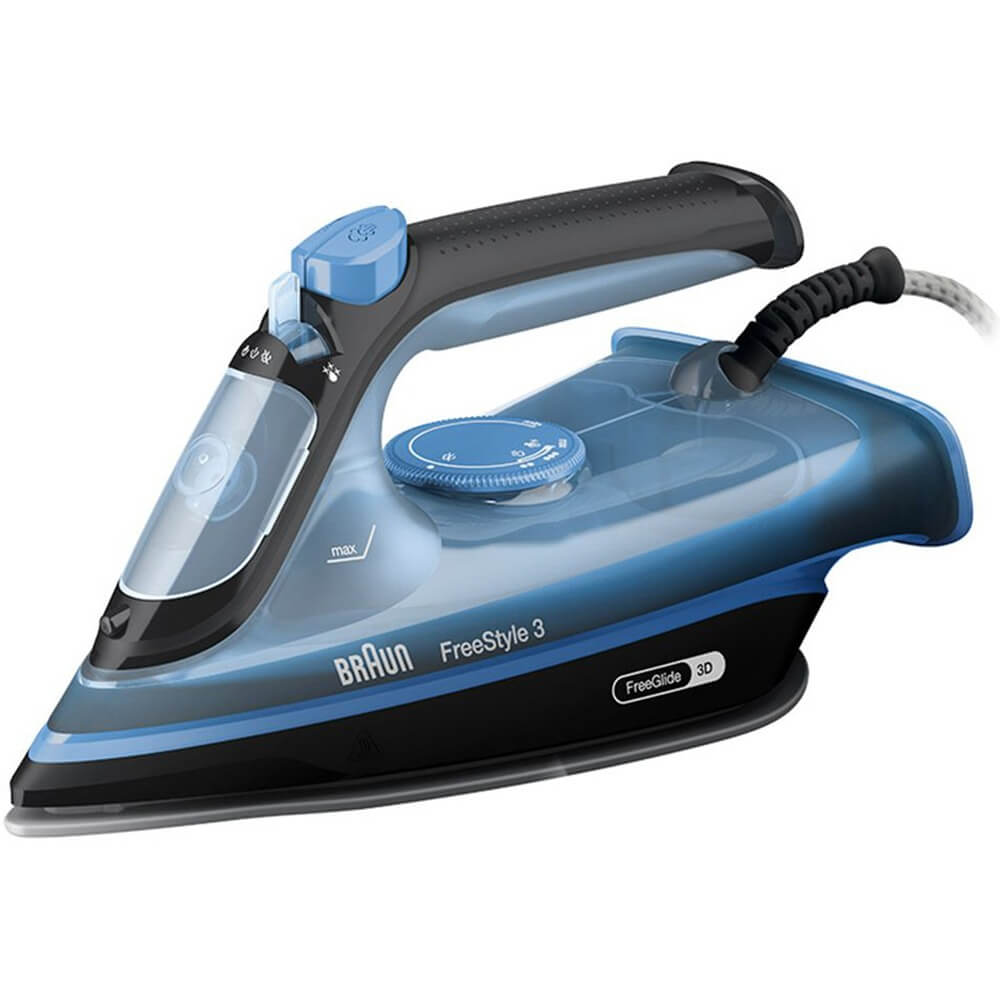 

Утюг Braun FreeStyle 3 FI3194BK 2.4 кВт, длина шнура 2 м, черный/синий (FI3194BK), FI3194BK