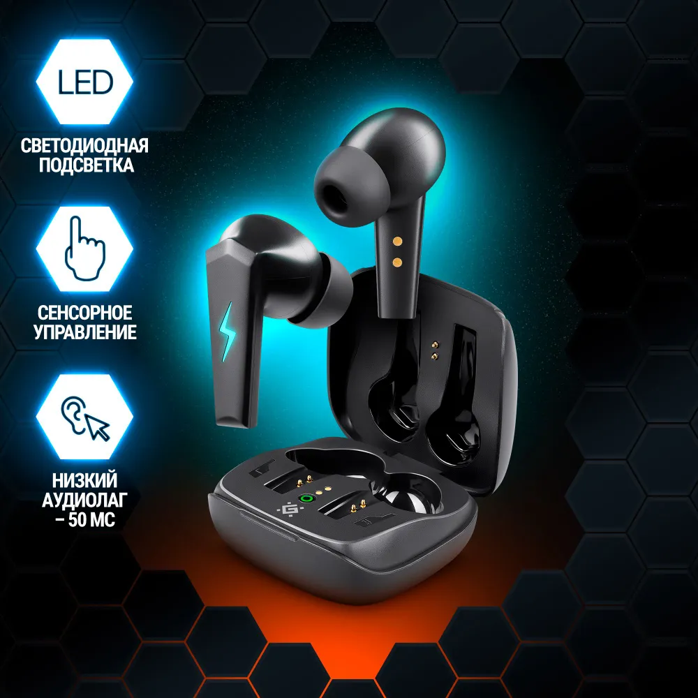 

Наушники TWS Defender CyberDots 280, черный (63280), CyberDots 280