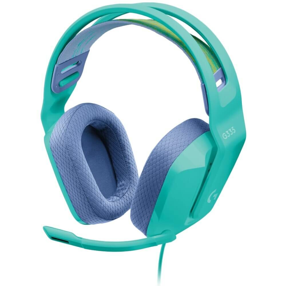 

Проводная гарнитура Logitech G335, Jack 3.5mm, черный/мятный (981-001024), G335