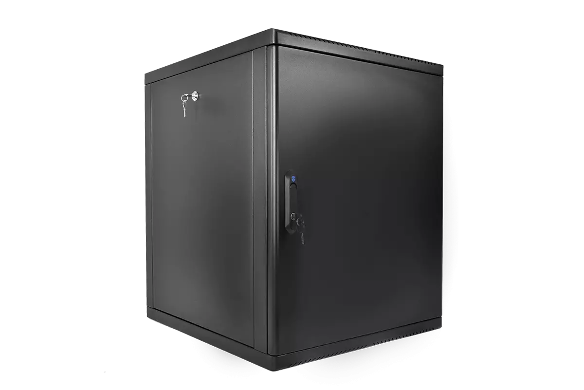 Шкаф телекоммуникационный настенный 12U 600x520 мм, металл, черный, разборный, ЦМО ШРН-М-12.500.1-9005 (ШРН-М-12.500.1-9005)