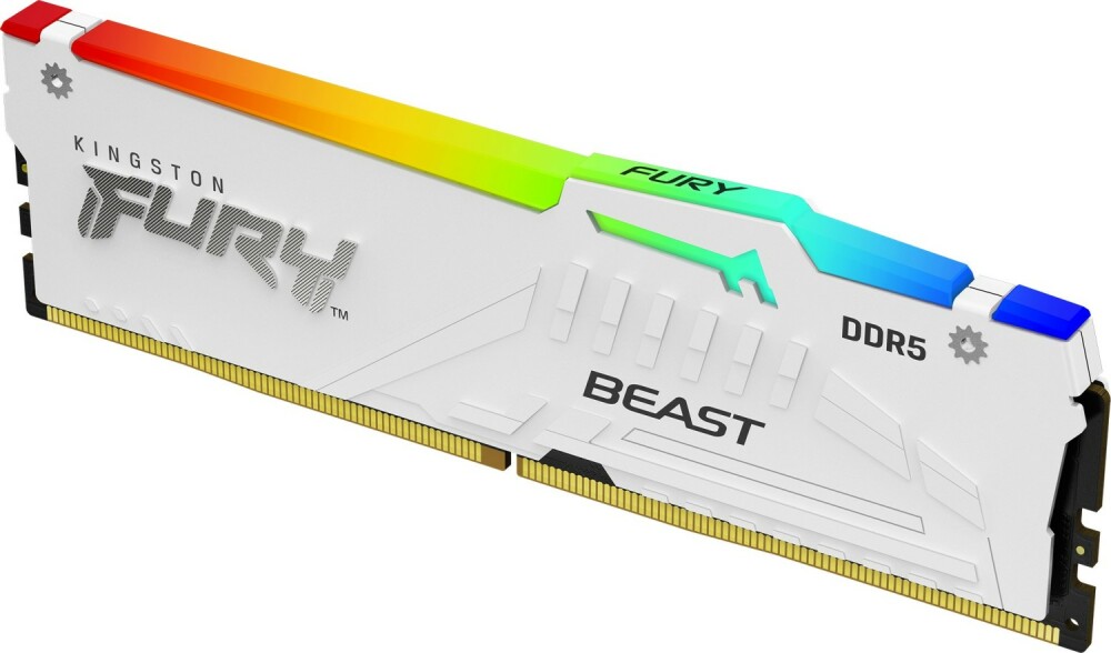 

Память DDR5 DIMM 16Gb, 6000MHz, CL40, 1.35V, Kingston, FURY Beast White RGB (KF560C40BWA-16) Retail, KF560C40BWA-16