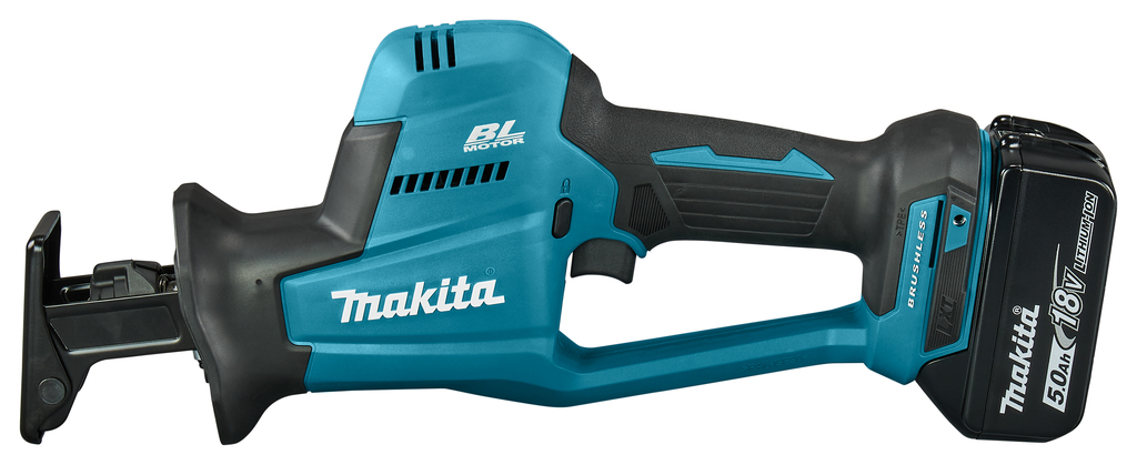 Сабельная пила Makita DJR189RTJ, аккумуляторная, подсветка, Li-Ion LXT, 18 В, 5 А·ч, бесключевая замена оснастки, 2акб+з/у (DJR189RTJ)