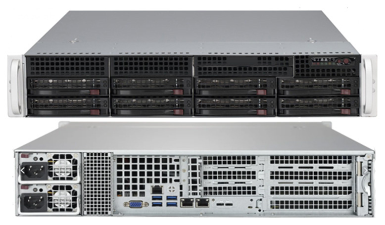 Сервер iRU Rock S2208P, 2xIntel Xeon Silver 4214 (up2), 4x32Gb RAM, 2x480Gb SATA SSD, 8x3.5