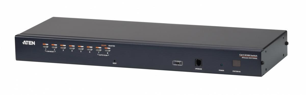 

Переключатель KVM (КВМ) ATEN KH1508A, 8-ПК до 1920x1080, клавиатура USB+PS/2, мышь USB+PS/2 (KH1508A-AX-G), KH1508A