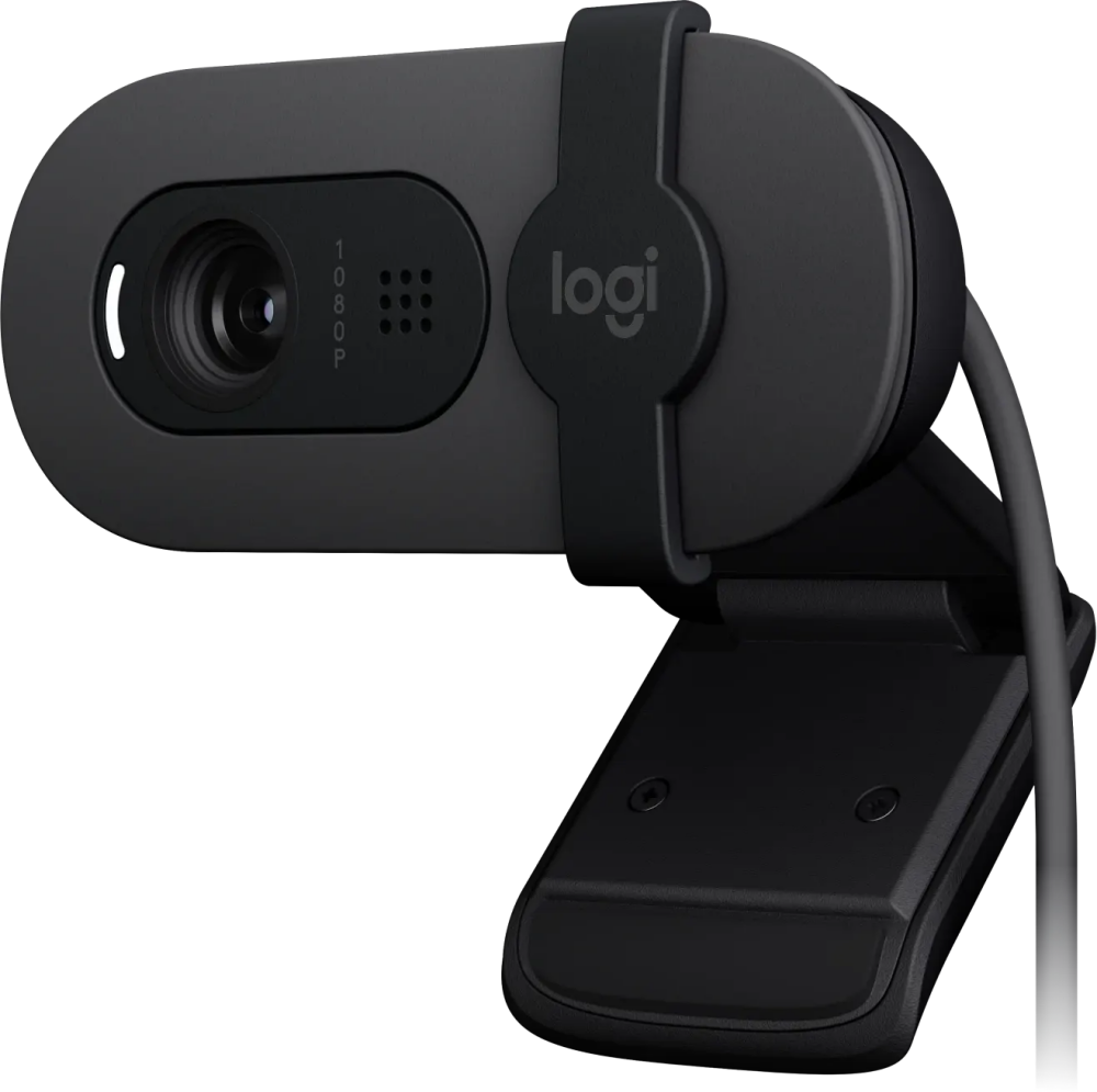 Вебкамера Logitech Brio 100, 2 MP, 1920x1080, встроенный микрофон, USB 2.0, черный (960-001585) - фото 1