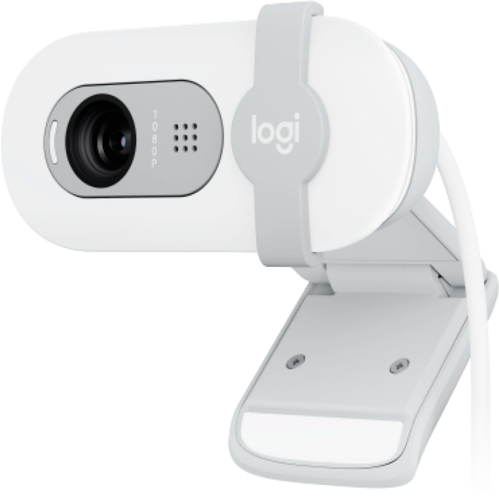 Вебкамера Logitech Brio 100, 2 MP, 1920x1080, встроенный микрофон, USB 2.0, белый (960-001617)