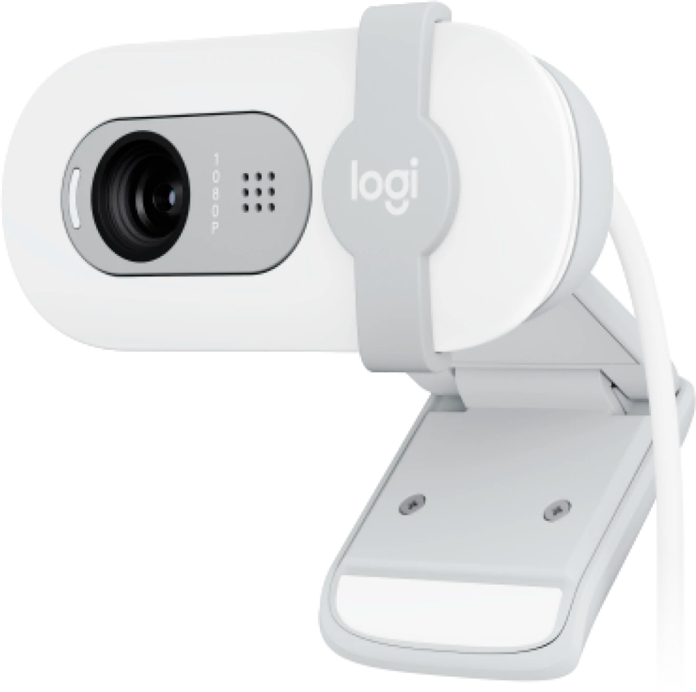

Веб-камера Logitech Brio 100, 2 MP, 1920x1080, встроенный микрофон, USB 2.0, белый (960-001617), Brio 100