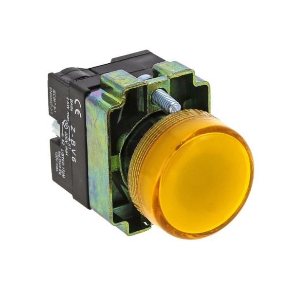 Лампа индикаторная LED желтый 22 мм 230 В AC, EKF BV65 (xb2-bv65)