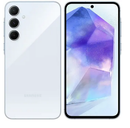 

Смартфон Samsung Galaxy A55 5G, 6.5" 2340x1080 AMOLED, Samsung Exynos 1480, 8Gb RAM, 128Gb, 3G/4G/5G, NFC, Wi-Fi, BT, 3xCam, 2-Sim, 5000 мА⋅ч, USB Type-C, Android 14, голубой (SM-A556ELBVMEA), Galaxy A55 5G