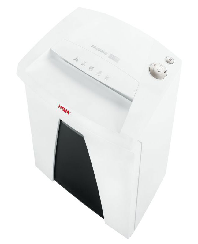 

Шредер HSM Securio B24-3.9, секретность 2/P-2, 390 см/мин., перекрестный - 3.9 мм, объем 34 л, кол-во листов до 19 шт., скрепки, скобы, белый/черный (B24-3.9), B24-3.9