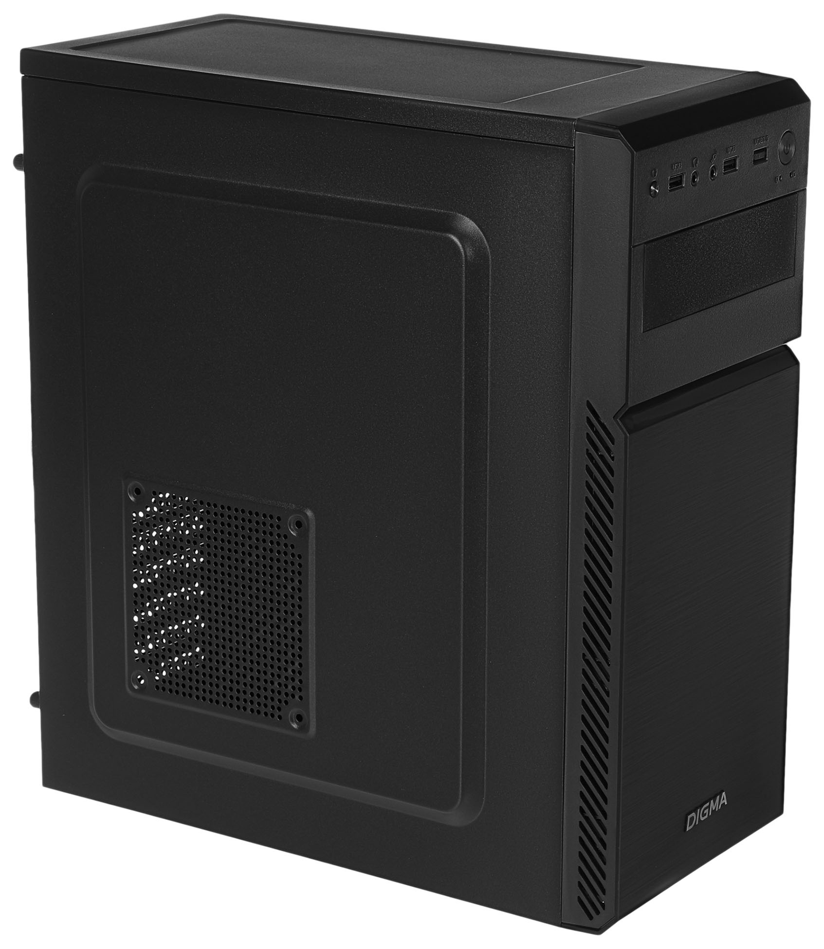 Корпус Digma DC-ATX101-U2, ATX, Midi-Tower, черный, без БП (DC-ATX101-U2)