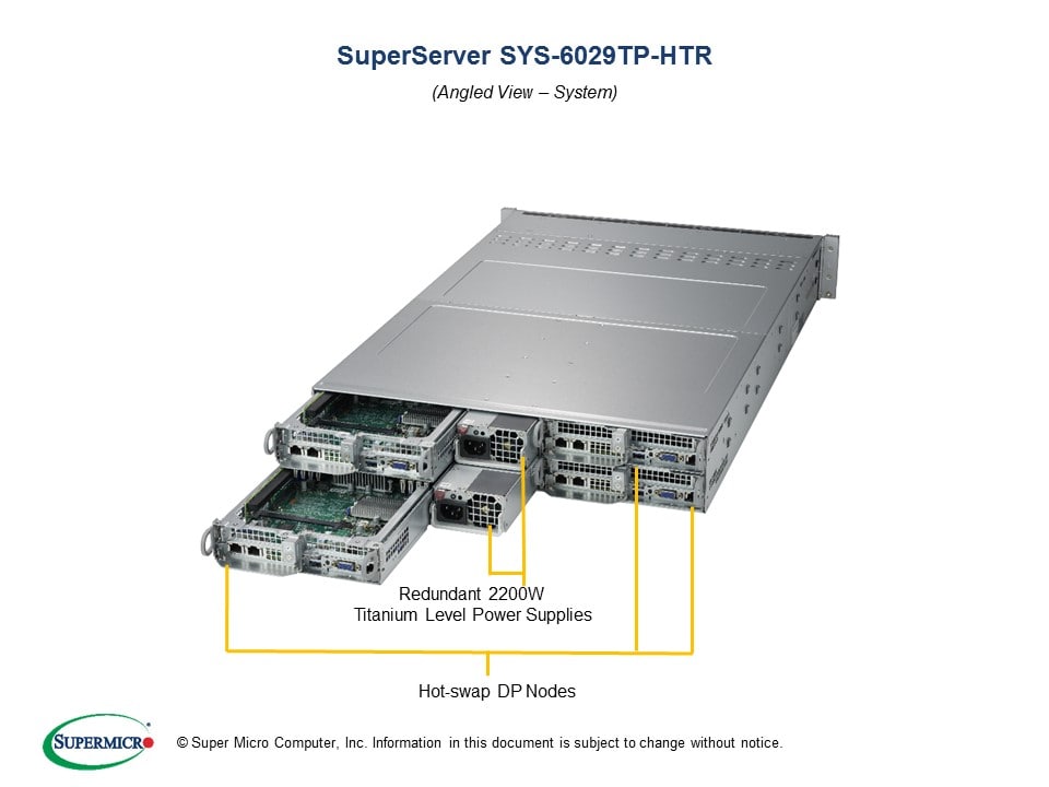 

Серверная платформа SuperMicro 6029TP-HTR, 2xSocket3647, 16xDDR4, 12x3.5 HDD HS, No LAN, IPMI, Redundant 2x2200 Вт, 2U (SYS-6029TP-HTR) (Серверная платформа 4-in-1), 6029TP-HTR