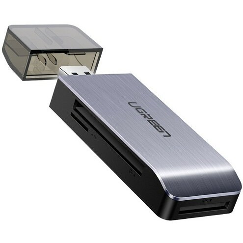 Картридер картридер UGREEN CM180, TF/SD/CF/MS, USB 3.0, серый (50541_)
