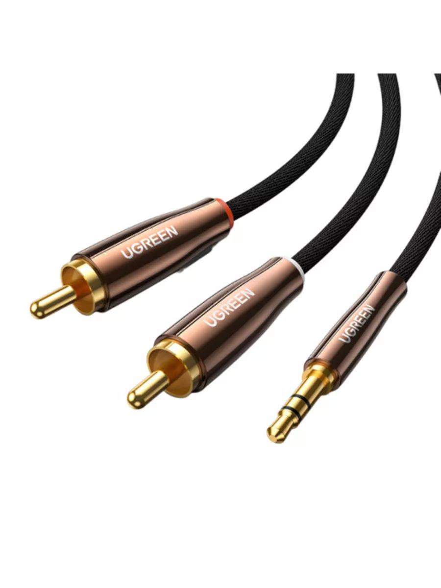 

Кабель-переходник (адаптер) Jack 3.5mm(M)-2xRCA(M), экранированный, 3 м, черный UGREEN AV170 (80848), AV170