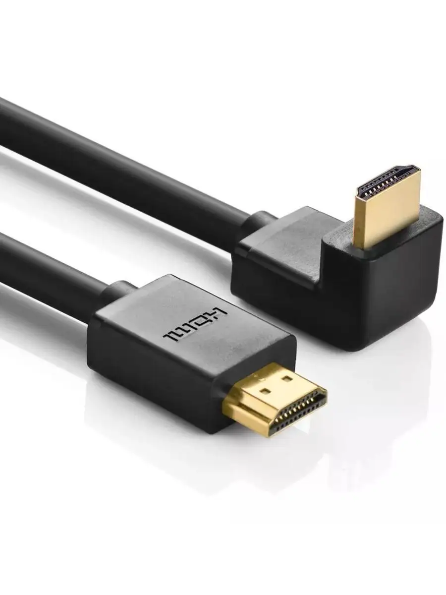

Кабель HDMI(19M)-HDMI(19M) прямой+правый угол v2.0 4K, экранированный, 2 м, черный UGREEN HD103 (10173), HD103