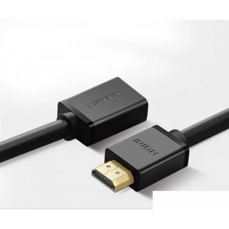 

Кабель-переходник (адаптер) HDMI(19M)-HDMI(19F) v2.0 4K, экранированный, 2 м, черный UGREEN HD104 (10142), HD104