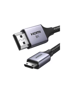 

Кабель-переходник (адаптер) HDMI(19M)-Mini HDMI(19M) v2.1 4K/8K, экранированный, 2 м, черный UGREEN HD163 (15515), HD163
