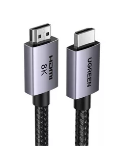 

Кабель-переходник (адаптер) HDMI(19M)-HDMI(19M) v2.1 4K/8K, экранированный, 2 м, серый UGREEN HD171 (25910), HD171