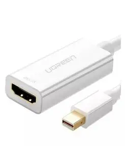 

Кабель-переходник (адаптер) Mini DisplayPort(M)-HDMI(19F) 4K, экранированный, 18 см, белый UGREEN MD112 (40361), MD112