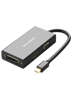 Конвертер UGREEN MD114, Mini DisplayPort(M)-HDMI(19F)/VGA(15F)DVI(19F), черный (20418)