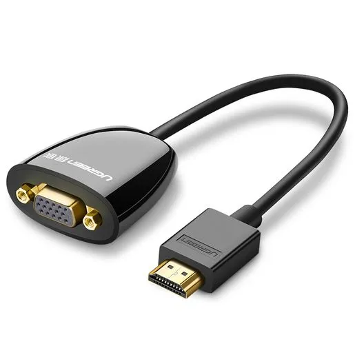Конвертер UGREEN MM105, HDMI(19M)-VGA(15F), черный