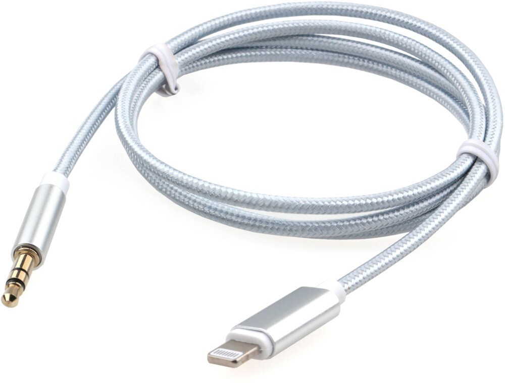 Кабель-переходник (адаптер) Lightning 8-pin(M)-Jack 3.5mm(M), 1 м, белый Cablexpert (CCAB-AP35M-1M-W)