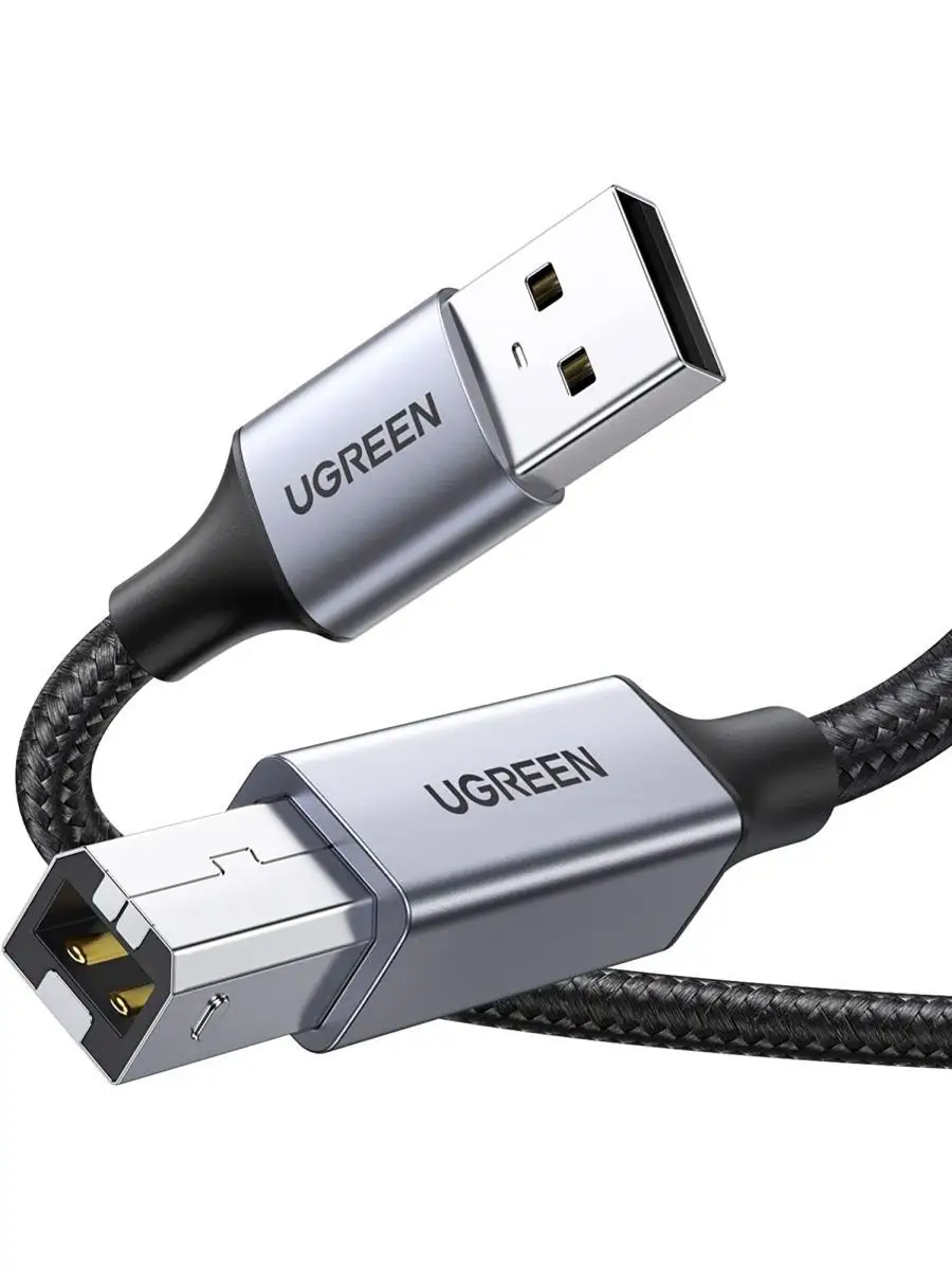 Кабель USB 2.0(Am)-USB 2.0(Bm), экранированный, 5 м, черный, UGREEN US369 (90560)