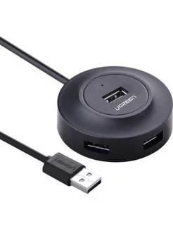 USB-концентратор UGREEN CR106, 4xUSB 2.0, черный (20277)