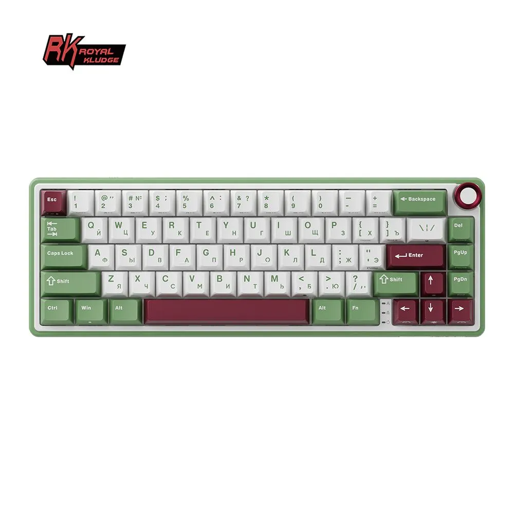 

Клавиатура проводная Royal Kludge R65 , механическая, RK Brown , подсветка, USB Type-C, зеленый (6935280823930), R65